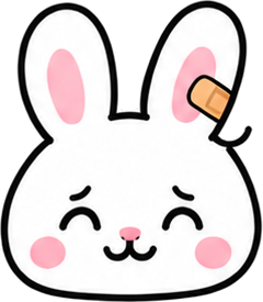 Nurse Rabbit, smiling with closed eyes